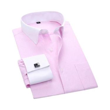 Imagem de Camisa Masculina Branca de Manga Comprida com Punho Francês - Tamanhos