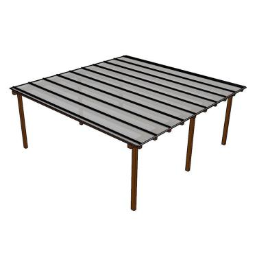 Imagem de Kit Policarbonato Branco Refletivo 6mm 6,00m X 6,00m - Perfis Naturais