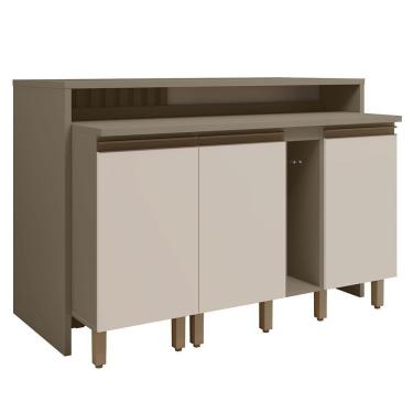 Imagem de Kit Ilha Gourmet Connect Com Balcões 40cm E Porta Toalha Duna-cristal Móveis Henn Duna-cristal