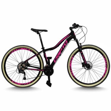 Imagem de Bicicleta Aro 29 Cripto 24 Marchas Freio Disco C/suspensão Pneu Bege - Preto/rosa - 15" Preto/rosa