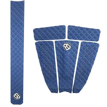 Imagem de Lonnngg 5 peças de almofadas de tração de prancha de surf de EVA para skimboards, pranchas de surf, prancha de funboard, prancha de peixe (azul (5+1))