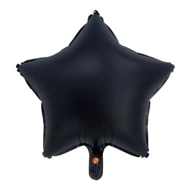 Imagem de BALAO CROMADO ESTRELA C/CANUDO PRETO 18"