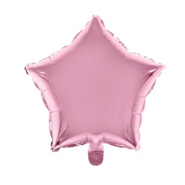 Imagem de BALAO METALIZADO ESTRELA C/CANUDO ROSA BEBE 18 "