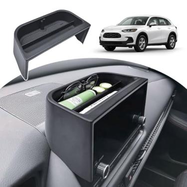 Imagem de HGWEI Bandeja de armazenamento compatível com acessórios internos Honda HR-V 2023-2026, organizador de painel de painel central atrás da tela (serve para telas de 7 e 9 polegadas), preta