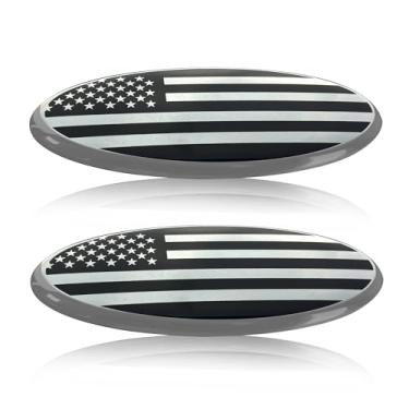 Imagem de OUESAAS Emblema de porta traseira da grade dianteira de 22 cm adequado para Ford 04-14 F150, 11-14 Edge, 11-16 Explorer, 06-11 Ranger, 07-14 Expedition (pacote com 2) (prata)