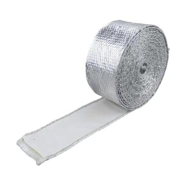 Imagem de Milageto Fita isolante térmica multifuncional de fibra de vidro e alumínio, autoadesiva para altas temperaturas, ideal para reparos em dutos de ventilação de, 2mmx50mmx15m