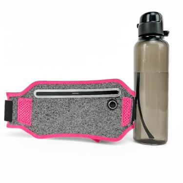 Imagem de Pochete Fitness Slim Antifurto Com Garrafa – Porta Celular, Dinheiro e Documentos para Corrida e Viagem