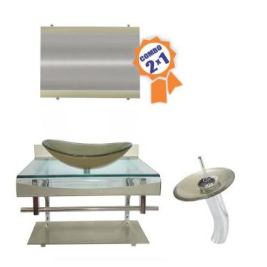 Imagem de Combo 2 em 1 - Gabinete 70cm Holanda + Torneira Ibiza - EKASA, Champan