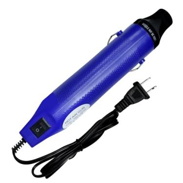 Imagem de Pistola de calor para artesanato, mini pistola de ar quente para artesanato DIY, pistola de aquecimento, ferramenta de pistola de calor portátil para gravação em relevo e tinta de secagem (azul)