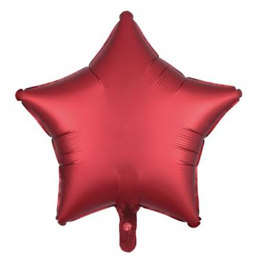 Imagem de BALAO CROMADO ESTRELA C/CANUDO VERMELHO 18"