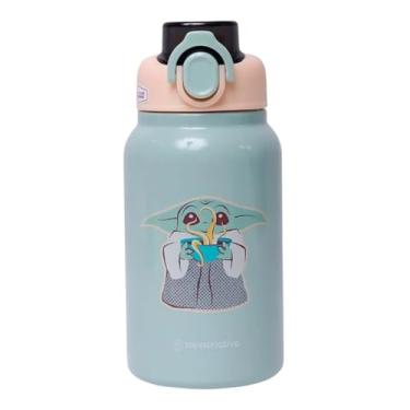 Imagem de Zonacriativa – Garrafa Jupiter Baby Yoda Star Wars 500ml em Aço Inox com Canudo Removível