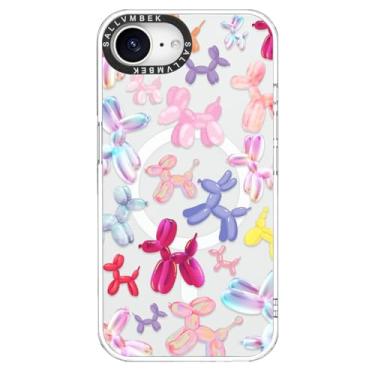 Imagem de sallvmbek Capa para iPhone 16e, compatível com MagSafe, estampa de cachorro com design fofo, capa protetora magnética à prova de choque TPU para mulheres e meninas