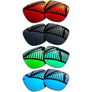 Imagem de MYCOURAG 4 pares de lentes de reposição para óculos de sol RayBan RW4012 Wayfarer (Gen 2) 53 mm - preto sólido + esmeralda + azul gelo + vermelho fogo