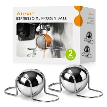 Imagem de AIEVE Bola de resfriamento grande para café expresso, pacote com 2 bolas congeladas para refrigerador de café gelado de aço inoxidável, acessórios para máquina de café expresso compatíveis com