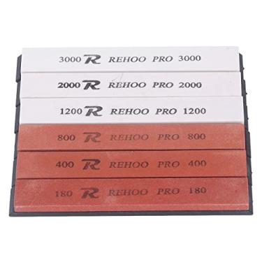 Imagem de aqxreight Conjunto de Pedra de Amolar para Afiar Facas, Corindo Branco 6 Unidades 80 400 800 1200 2000 3000 Grit para Cozinha, Não Contém Substâncias Nocivas, Adequado para Cozinha