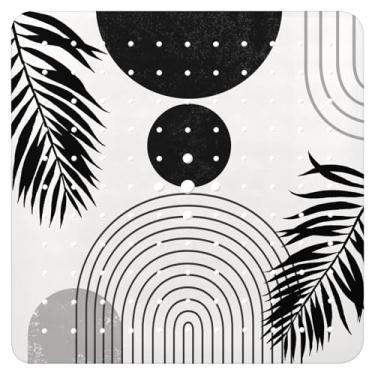 Imagem de Tapete de banheira antiderrapante, tapete de banheira quadrado boêmio, tapete de chuveiro com ventosas para adultos, crianças, idosos 53 x 53 cm