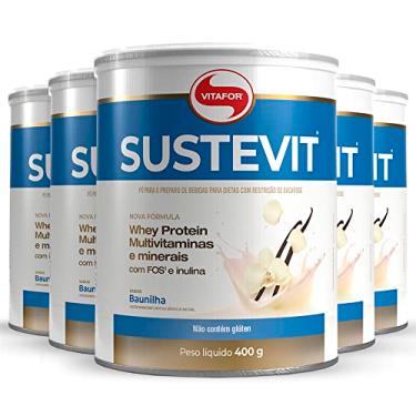 Imagem de Kit 5 Sustevit Whey Protein Vitafor sabor Baunilha 400g
