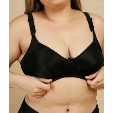 Imagem de Sutiã Sem Bojo Sem Aro Plus Size DelRio-36817, Preto, 48