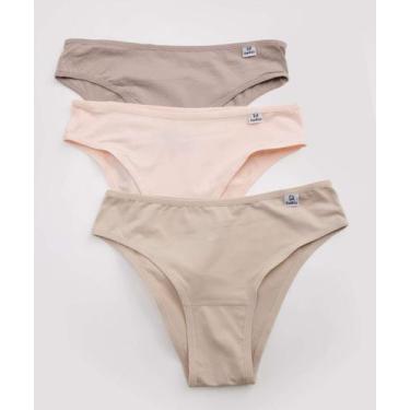 Imagem de Kit 3 Calcinhas Biquini Microfibra DelRio-26007, Marrom, Rosa, M