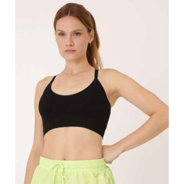 Imagem de Top Fitness Alças Transpassadas Sem Costura Marisa-15556, Preto, M