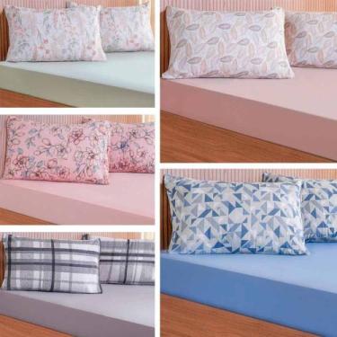 Imagem de Jogo De Cama Casal Microfibra 3 Peças 150 Fios Sortido Panosul - Hiper