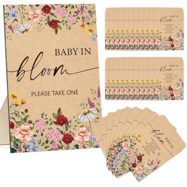 Imagem de JarThenaAMCS Decoração de festa de chá de bebê, pacotes de sementes kraft para bebês em flor, com placa de aviso, vintage, flores silvestres, envelopes autoadesivos de sementes para aniversário de