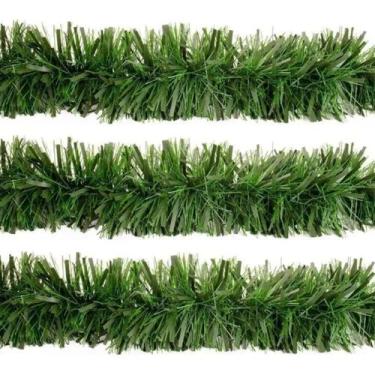 Imagem de Jogo 3 Festão de Natal Verde Fosco Premium Multi-Fitas 5m x 12cm Decor