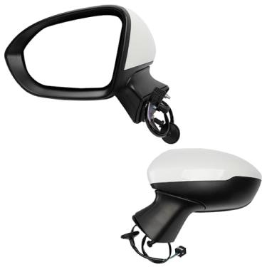 Imagem de Dasbecan Espelho do lado esquerdo do motorista compatível com Chevy Cruze 2016-2019 Ajuste de potência manual dobrável não aquecido Montagem do espelho retrovisor lateral substitui GM1320541 3 pinos