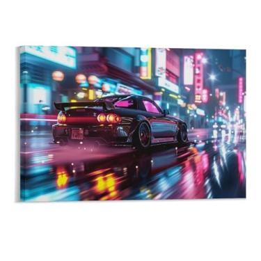 Imagem de HouLaiZhe S2000 Jdm Carro Neon Night Posters Tela Estética Parede Decoração de Parede Impressões Galeria Sala Decoração de Parede para Quarto Sala de Estar Escritório 11 x 17 polegadas (28 x 43 cm)
