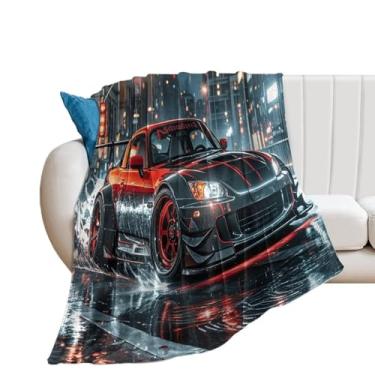 Imagem de HouLaiZhe Cobertor Super Macio Flanela Chuva Noite Drift S2000 JDM Carro Fresco Leve Cobertores de Refrigeração para Sofá-Cama Cadeira Sofá Carro Viagem ao Ar Livre Leve Quente 127 cm x 178 cm