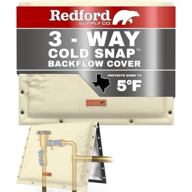 Imagem de Redford Supply Tampa de válvula de refluxo personalizável isolada, capa de filtro de piscina para o inverno, tampas de bomba de água para poço de água, tampa de válvula de aspersor, capa de prevenção de refluxo isolada (127,7 cm L x 101,2 cm A, bege)