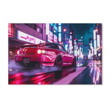 Imagem de HouLaiZhe Neon Sports Car S2000 Jdm Cartazes de carro lona parede estética decoração de sala de parede impressões galeria sala decoração de parede para quarto sala de estar escritório 11 x 17