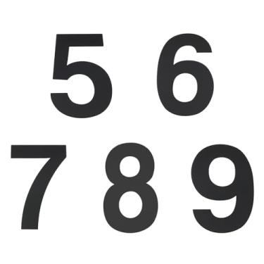 Imagem de PATIKIL Números de casa autoadesivos de 5 cm para uso externo, 1 conjunto de placas de visibilidade de endereço de aço inoxidável para casa externa porta jardim decoração caixa de correio número de