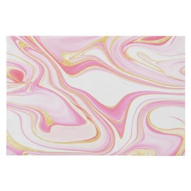 Imagem de CEBUGI Tapete de área 60 x 90 cm macio lavável tapete antiderrapante com suporte de borracha glode rosa padrão de mármore tapetes de área para sala de estar, quarto, decoração de casa