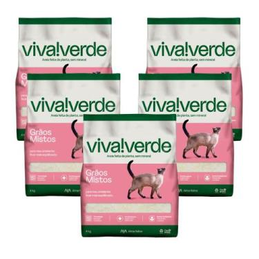 Imagem de Kit Areia Higiênica Para Gatos Viva Verde Grãos Mistos 20kg