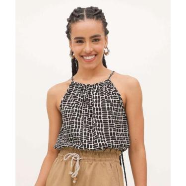 Imagem de Blusa Regata Feminina Halter Neck Estampada Marisa-55016, Preto, P