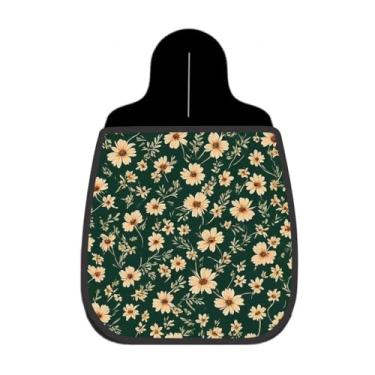 Imagem de Lixeira De Carro Organizador Lixinhocar Margaridas Amarelas Fundo Verde