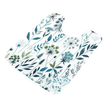 Imagem de Burbuja Tapete de banheiro Blue Twig, tapete de banho macio absorvente de pelúcia, base antiderrapante para piso de banheiro, oval em forma de U