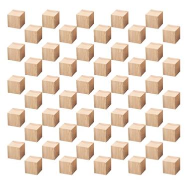 Imagem de Blocos de madeira pacote com 50 cubos de madeira inacabados de 2 cm para artesanato, projetos e decoração de bricolage, pequenos quadrados de madeira em branco natural para construção, triagem e arte