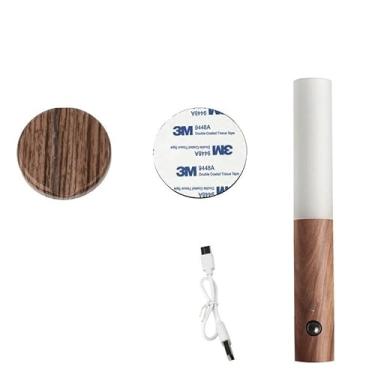 Imagem de Luminaria Luz Led Recarregável Sensor de Movimento de Madeira Minimalista Para Mesa Parede, Design Minimalista para Parede, Mesa, Corredor e Luz Noturna(2 unidades)
