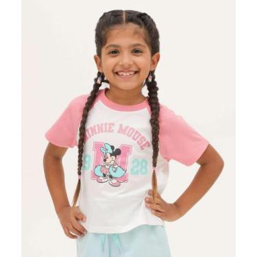 Imagem de Camiseta Infantil Manga Curta Minnie Disney Tam 4 a 10-19033, Rosa, Br