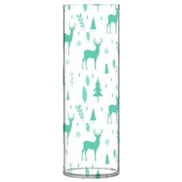 Imagem de Burbuja Vaso de flor de veado de árvore de inverno, não quebrável, alto, redondo, transparente, vaso cilíndrico para decoração de casa, escritório, buquê de casamento