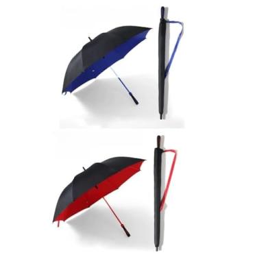 Imagem de Guarda-Chuva Grande Automático - Fibra de Vidro Blackout para Proteção UV, Reforçado para Tempestade(kit2 (azul+vermelho))