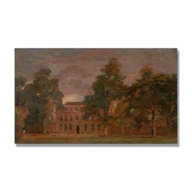 Imagem de NHLDZYH Arte em tela de paisagem estilo Constable, (sem título 68), pintura romântica do campo inglês, decoração de parede texturizada com pincelada pesada. Apenas tela de 40 x 68 cm - 15,7 x 26,8 pol