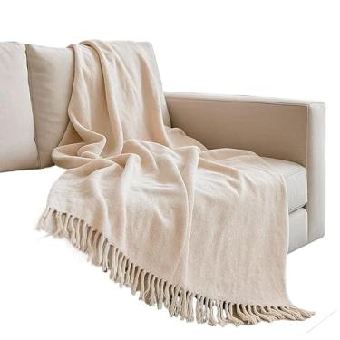 Imagem de Manta 2,40m x 1,80m Gigante Para Sofá Luxo King Tipo Capa Protetora Algodão- Revestimento Luxuoso para Sala de Estar(Branco Cru)