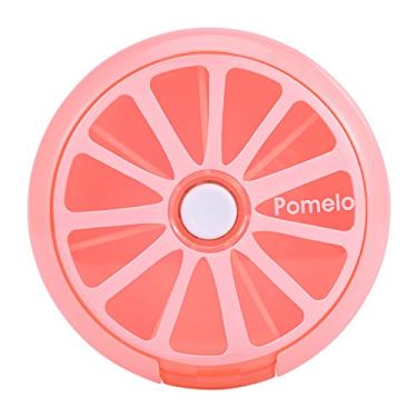 Imagem de ZAWELIYO Organizador Semanal de Casamatas, Caixa Portátil Giratória de 7 Compartimentos Com Botão para Fácil Operação, para Comprimidos Vitaminas, Organizador de Vitaminas de