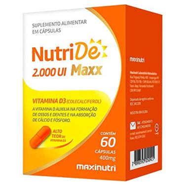 Imagem de NUTRIDE MAXX VITAMINA D 2000UI 400MG 60CPS MAXINUTRI