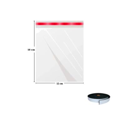 Imagem de Kit Saco PP 12x18 com 100 Unidades + Fita Cetim 50mm x 10 Metros