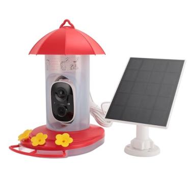 Imagem de Cryfokt Câmera Alimentadora de Pássaros HD 1080P Câmera WiFi à Prova D'água para Ambientes Externos Com Energia Solar para Mais de 10.000 Pássaros Identificados, Alimentadora de para Quintal de Jardim