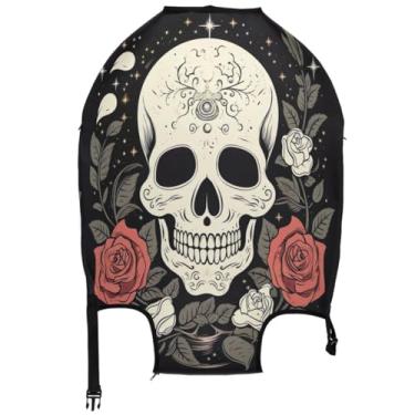 Imagem de Joisal Capa protetora de bagagem estética lavável Day of Dead Sugar Skull Presentes de viagem, Caveira de açúcar Day of the Dead, M, Fits 22-24 Inch Case, Capa de mala